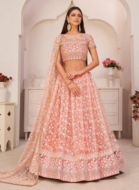 Peach Colour KELAYA 1 Heavy Wedding Wear Embroidery Work Fancy Lahenga Choli Collection 2103